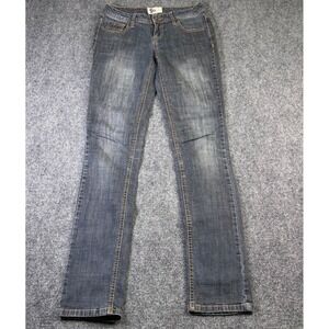 SO Skinny Jeans Women Size 1 Blue Coffee Wash Low Rise Stretch Denim DJBS 21058